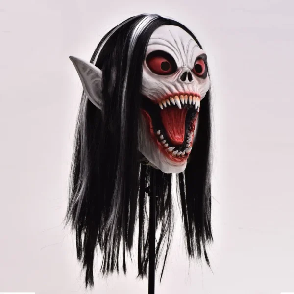 Vampire Latex Mask – Scary Halloween Cosplay Headgear - Image 3